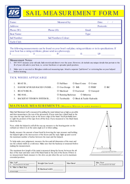 Sail Measurement Form