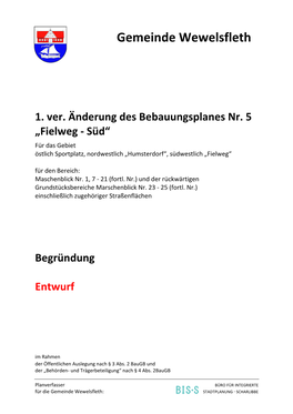 Gemeinde Wewelsfleth-BP-5, 1. Änd.-Entwurf