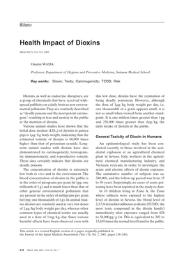 Health Impact of Dioxins