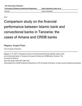 Comparison Study on the Financial Performance Between Islamic Bank and Convectional Banks in Tanzania: the Cases of Amana and CRDB Banks