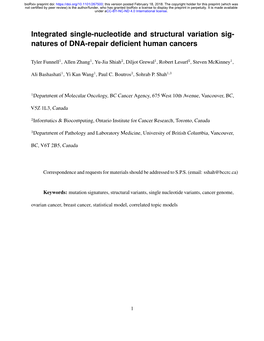 Integrated Single-Nucleotide and Structural Variation Signatures Of