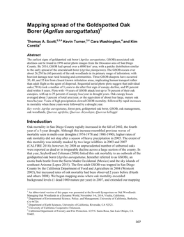 Mapping Spread of the Goldspotted Oak Borer (Agrilus Auroguttatus)1