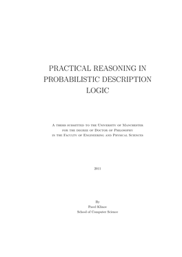 Practical Reasoning in Probabilistic Description Logic