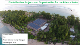 Tuvalu Progress in It's Energy Master Plan