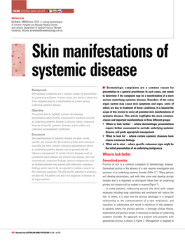 Skin Manifestations of Systemic Disease