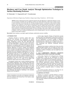 Hardness and Case Depth Analysis Through Optimization Techniques in Surface Hardening Processes K