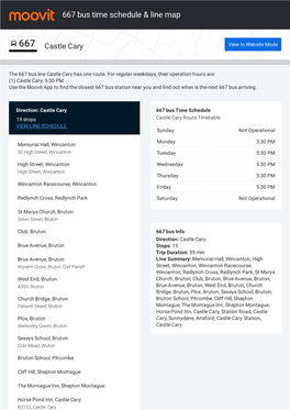 667 Bus Time Schedule & Line Route