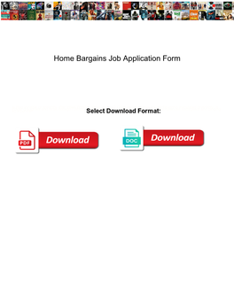 Home Bargains Job Application Form