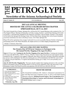 PETROGLYPH Newsletter of the Arizona Archaeological Society