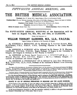 THE BRITISH MEDICAL ASSOCIATION. President-.Join T
