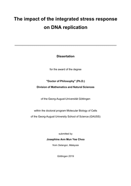 The Impact of the Integrated Stress Response on DNA Replication