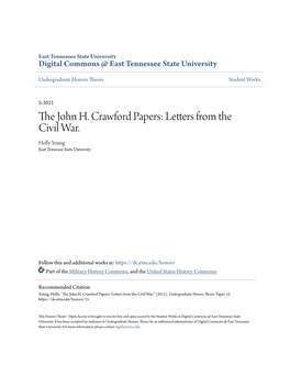 The John H. Crawford Papers: Letters from the Civil War