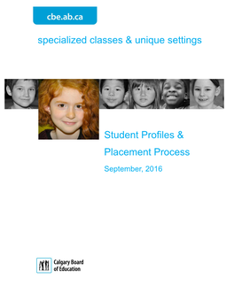 Specialized Classes & Unique Settings Student Profiles & Placement Process