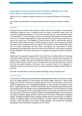 Measuring Spatial Morphology Synergy Between Old and New Areas in Fenghuang Town (Shaanxi)