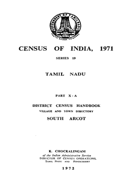 District Census Handbook, South Arcot, Part X-A, Series-19