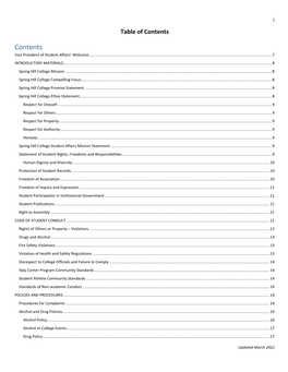 Table of Contents