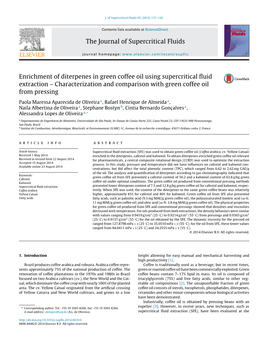 Enrichment of Diterpenes in Green Coffee Oil Using Supercritical ﬂuid