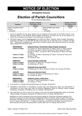 Notice of Election Double Column