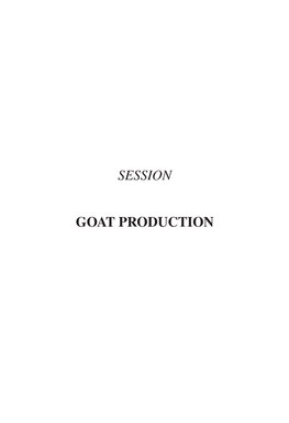 Session Goat Production