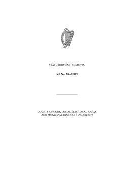 County of Cork Local Electoral Areas and Municipal Districts Order 2019