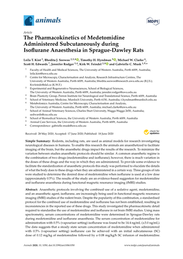 The Pharmacokinetics of Medetomidine Administered Subcutaneously During Isoﬂurane Anaesthesia in Sprague-Dawley Rats