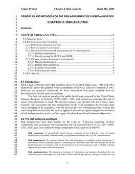 Risk Analysis Draft May 2008