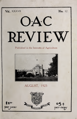 OAC Review Volume 37 Issue 12, August 1925