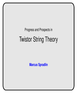 Twistor String Theory