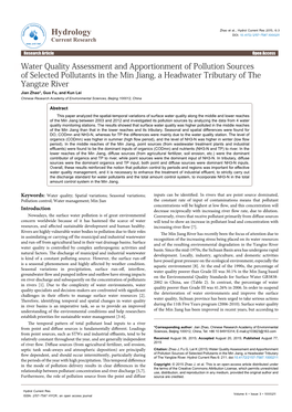 Water Quality Assessment and Apportionment of Pollution Sources