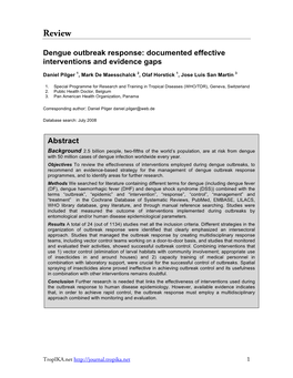 Tropika Review Dengue Outbreak Response Pdf Formatv2