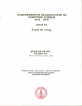 Comprehensive Examinations in Computer Science 1872 - 1878