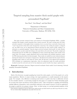 Targeted Sampling from Massive Block Model Graphs with Personalized Pagerank∗