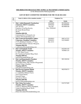 Com Members Address List 2021-22 English