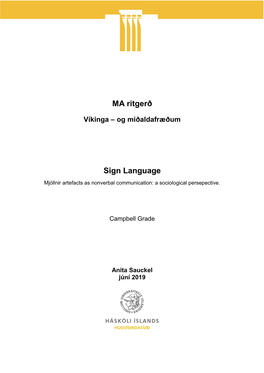 MA Ritgerð Sign Language