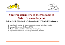 Spectropolarimetry of the Two Faces of Saturn's Moon Iapetus