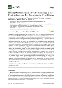 Linking Dendrometry and Dendrochronology in the Dominant Azorean Tree Laurus Azorica (Seub.) Franco