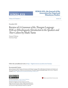 Review of &lt;I&gt;A Grammar of the Thangmi Language: with An