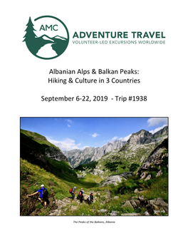 Albanian Alps & Balkan Peaks: Hiking & Culture in 3 Countries September