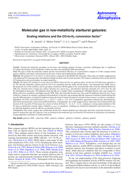 Molecular Gas in Low-Metallicity Starburst Galaxies:  Scaling Relations and the CO-To-H2 Conversion Factor R
