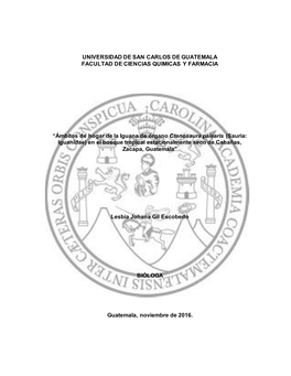 Universidad De San Carlos De Guatemala Facultad De Ciencias Quimicas Y Farmacia