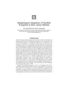 Morphological Adaptations of Pearlfish (Carapidae) to Their Various Habitats