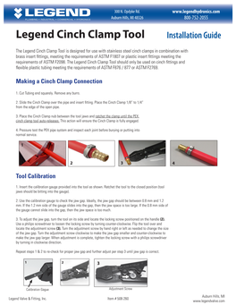 Legend Cinch Clamp Tool Installation Guide