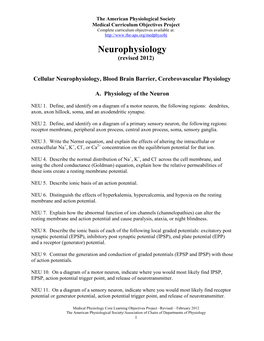 Neurophysiology (Revised 2012)