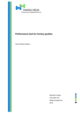 Performance Tool for Hockey Goalies