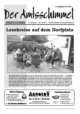 Lesekreise Auf Dem Dorfplatz