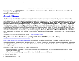 If President Trump Says AMERICA FIRST How Come US Citizen Rudrakumaran Is ‘Prime Minister’ of a “Government” Called TGTE and Aspiring to Create Tamil Eelam?
