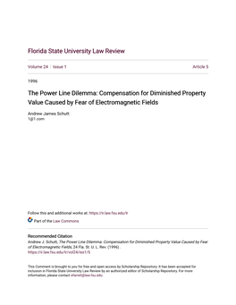 Compensation for Diminished Property Value Caused by Fear of Electromagnetic Fields