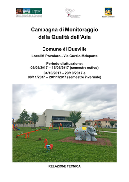 Monitoraggio Qualità Dell'aria Dueville 2017