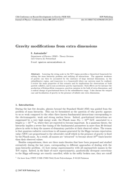 Gravity Modifications from Extra Dimensions
