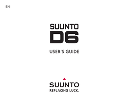 Suunto D6 User's Manual